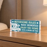 Motorhome Rules Acrylic Plaque Fun Motorhome Gift Motorhome Rules Acrylic Plaque Fun Motorhome Gift