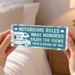 Motorhome Rules Acrylic Plaque Fun Motorhome Gift Motorhome Rules Acrylic Plaque Fun Motorhome Gift