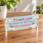 Personalised Teacher Acrylic Plaque Thank You Teacher Gift Personalised Teacher Acrylic Plaque Thank You Teacher Gift