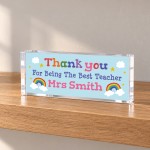 Personalised Teacher Acrylic Plaque Thank You Teacher Gift Personalised Teacher Acrylic Plaque Thank You Teacher Gift