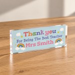 Personalised Teacher Acrylic Plaque Thank You Teacher Gift Personalised Teacher Acrylic Plaque Thank You Teacher Gift