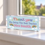 Personalised Teacher Acrylic Plaque Thank You Teacher Gift Personalised Teacher Acrylic Plaque Thank You Teacher Gift