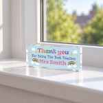 Personalised Teacher Acrylic Plaque Thank You Teacher Gift Personalised Teacher Acrylic Plaque Thank You Teacher Gift