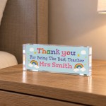 Personalised Teacher Acrylic Plaque Thank You Teacher Gift Personalised Teacher Acrylic Plaque Thank You Teacher Gift