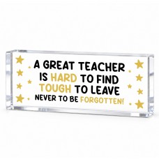 Great Teacher Acrylic Plaque Thank You Teacher Gift End of Term
