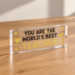 Best Teacher Gift Acrylic Plaque,Thank You Teacher Keepsake