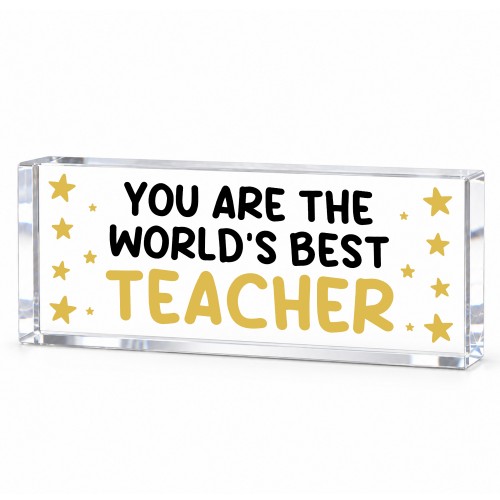 Worlds Best Teacher Acrylic Plaque Thank You Teacher Gift Worlds Best Teacher Acrylic Plaque Thank You Teacher Gift