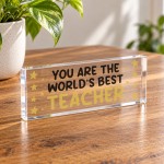 Worlds Best Teacher Acrylic Plaque Thank You Teacher Gift Worlds Best Teacher Acrylic Plaque Thank You Teacher Gift