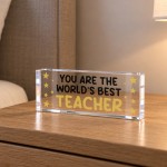 Worlds Best Teacher Acrylic Plaque Thank You Teacher Gift Worlds Best Teacher Acrylic Plaque Thank You Teacher Gift