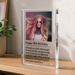 Personalised 18th Birthday Gift for Her Acrylic Block Personalised 18th Birthday Gift for Her Acrylic Block