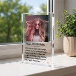 Personalised 18th Birthday Gift for Her Acrylic Block Personalised 18th Birthday Gift for Her Acrylic Block