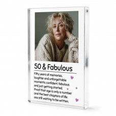 Personalised 50th Birthday Gift for Her 50 & Fabulous Block