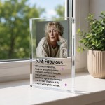 Personalised 50th Birthday Gift for Her 50 & Fabulous Block Personalised 50th Birthday Gift for Her 50 & Fabulous Block