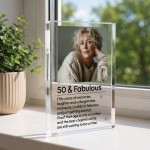 Personalised 50th Birthday Gift for Her 50 & Fabulous Block Personalised 50th Birthday Gift for Her 50 & Fabulous Block