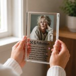 Personalised 50th Birthday Gift for Her 50 & Fabulous Block Personalised 50th Birthday Gift for Her 50 & Fabulous Block
