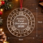 Personalised Babys First Christmas 2026 Bauble Acrylic Christmas Personalised Babys First Christmas 2026 Bauble Acrylic Christmas
