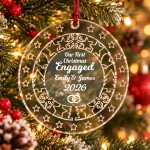 Personalised First Christmas Engaged 2026 Bauble Tree Decoration Personalised First Christmas Engaged 2026 Bauble Tree Decoration