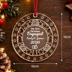 Personalised First Christmas Engaged 2026 Bauble Tree Decoration Personalised First Christmas Engaged 2026 Bauble Tree Decoration