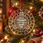 Personalised First Christmas Engaged 2026 Bauble Tree Decoration Personalised First Christmas Engaged 2026 Bauble Tree Decoration