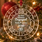 Personalised First Christmas Engaged 2026 Bauble Tree Decoration Personalised First Christmas Engaged 2026 Bauble Tree Decoration