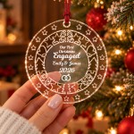 Personalised First Christmas Engaged 2026 Bauble Tree Decoration Personalised First Christmas Engaged 2026 Bauble Tree Decoration