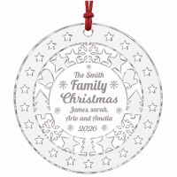 Personalised Family Christmas 2026 Acrylic Bauble Custom Family 