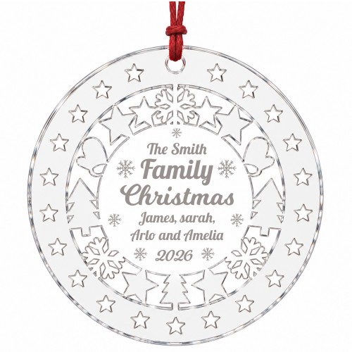 Personalised Family Christmas 2026 Acrylic Bauble Custom Family Personalised Family Christmas 2026 Acrylic Bauble Custom Family