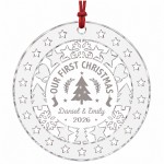 Personalised Our First Christmas Bauble Gift For Couples 1st Personalised Our First Christmas Bauble Gift For Couples 1st