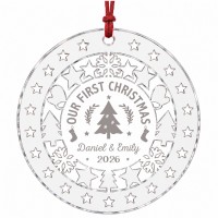 Personalised Our First Christmas Bauble Gift For Couples 1st 