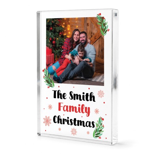 Personalised Family Christmas Acrylic Photo Block
