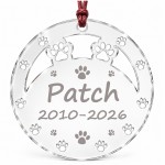 Personalised Pet Memorial Christmas Bauble Paw Print Remembrance Personalised Pet Memorial Christmas Bauble Paw Print Remembrance