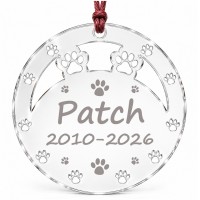 Personalised Pet Memorial Christmas Bauble Paw Print Remembrance