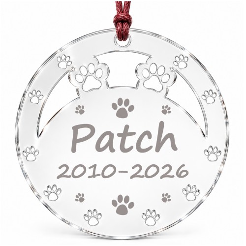 Personalised Pet Memorial Christmas Bauble Paw Print Remembrance Personalised Pet Memorial Christmas Bauble Paw Print Remembrance