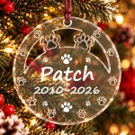 Personalised Pet Memorial Christmas Bauble Paw Print Remembrance Personalised Pet Memorial Christmas Bauble Paw Print Remembrance