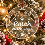 Personalised Pet Memorial Christmas Bauble Paw Print Remembrance Personalised Pet Memorial Christmas Bauble Paw Print Remembrance