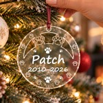 Personalised Pet Memorial Christmas Bauble Paw Print Remembrance Personalised Pet Memorial Christmas Bauble Paw Print Remembrance