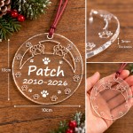Personalised Pet Memorial Christmas Bauble Paw Print Remembrance Personalised Pet Memorial Christmas Bauble Paw Print Remembrance