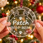 Personalised Pet Memorial Christmas Bauble Paw Print Remembrance Personalised Pet Memorial Christmas Bauble Paw Print Remembrance