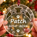Personalised Pet Memorial Christmas Bauble Paw Print Remembrance Personalised Pet Memorial Christmas Bauble Paw Print Remembrance