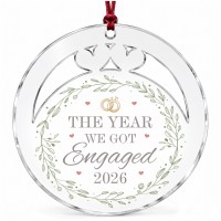 Personalised Engagement Christmas Bauble For Couples