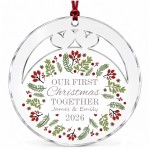Personalised Our First Christmas Together Bauble Tree Decoration