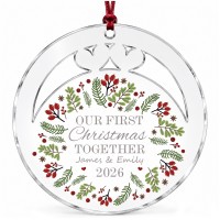 Personalised Our First Christmas Together Bauble Tree Decoration