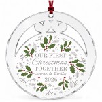 Personalised First Christmas Together Tree Decoration Bauble