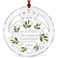 Personalised First Christmas Together Tree Decoration Bauble
