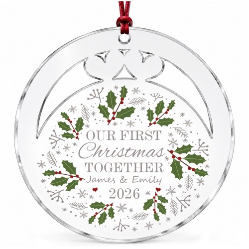 Personalised First Christmas Together Tree Decoration Bauble