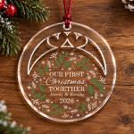 Personalised First Christmas Together Tree Decoration Bauble