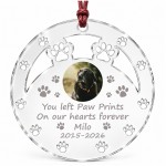Personalised Pet Memorial Christmas Bauble with Photo Dog Cat