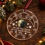 Personalised Pet Memorial Christmas Bauble with Photo Dog Cat