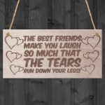 Best Friends Funny Poem Hanging Wooden Plaque Gift