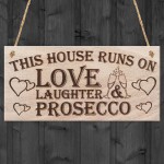 Love Prosecco Home Decor  Funny Poem Hanging Wooden Plaque Gift